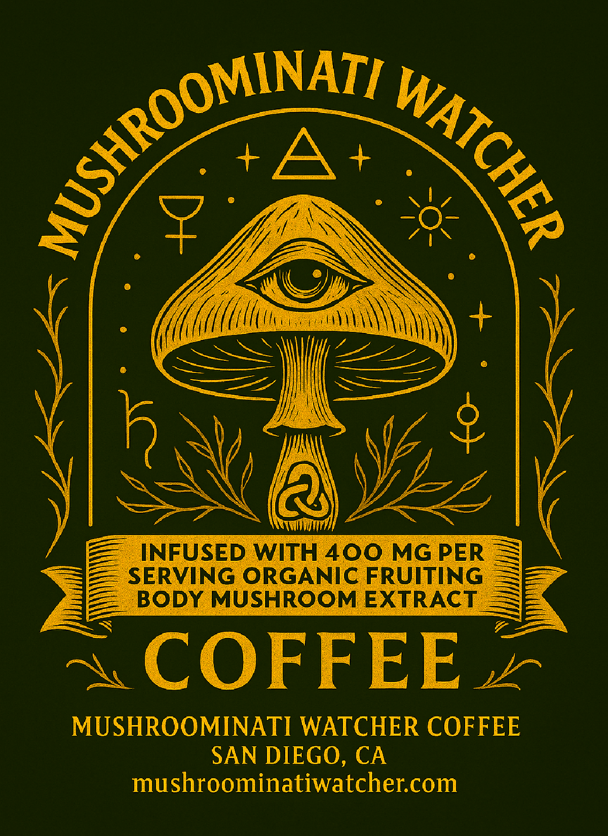 Mushroominati Watcher Mushroom Infused Coffee- Whole Bean